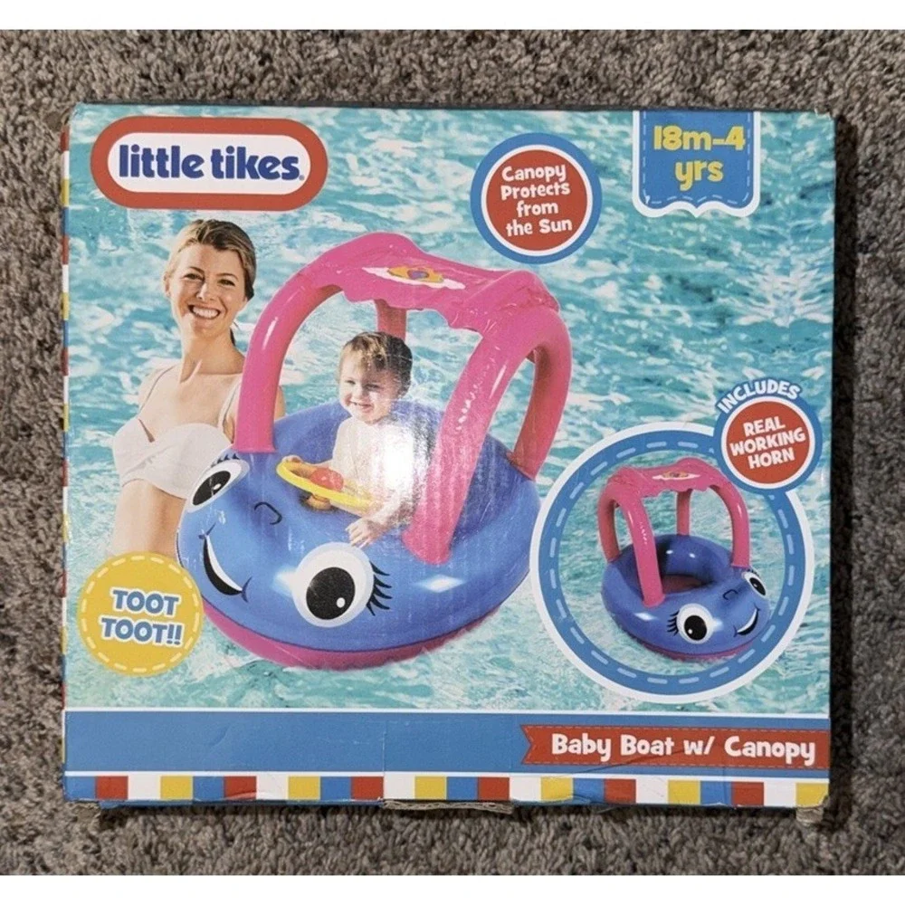 Little‎ Tikes Cozy Coupe Inflatable Boat Canopy Working Horn, Baby, PINK & BLUE